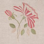 Hand-printed Red Rose Linen – 302