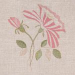 Hand-printed Pink Rose Linen Fabric – 303
