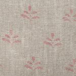 Hand-printed Indian Red Leaf - Light Rustic Linen – 316R