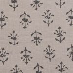 Hand-printed Charcoal Moonflower Linen – 336