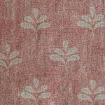 Hand-printed - Red Earth Reverse leaf Linen - 358RE Stonewashed Panel