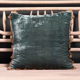 Deep Sea Blue Velvet Cushion 