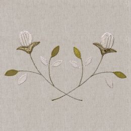 Embroidered Grey Rosebud
