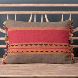 Jaipur Stripe Kilim Cushion with Tassels 55 x 40cm