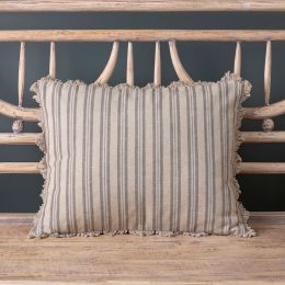 Ticking Stripe Cushion - Charcoal