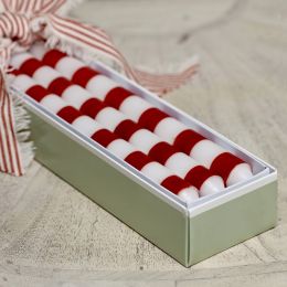 Red Stripe Hand-painted Candle