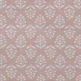 Dusky Pink cotton fabric with printed sprig design 