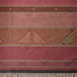 Hand-woven Wool Kilim - Indian Bird Rose - Medium