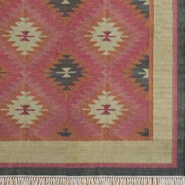 Hand-woven Wool Kilim Rose Ragini - Large