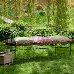 Large Wrought Iron Garden Bench