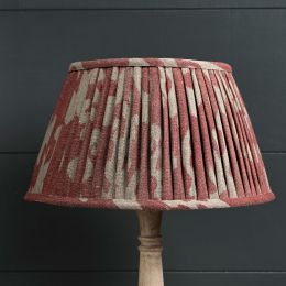 Red Sacha 14" Pleated Linen Lampshade