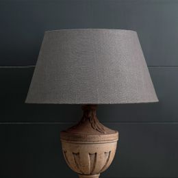 Plain Charcoal Linen Empire 16" Lampshade (Gold Lining)