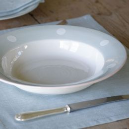 Blue / White Spot Pasta Bowl - 28 cm