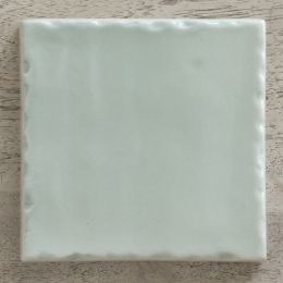 hand made and hand painted duck egg blue tile