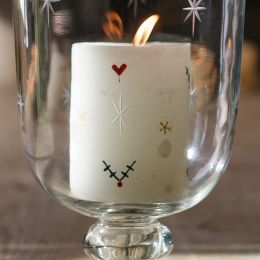 Hand-painted Scented Pillar Candle - Christmas 4"