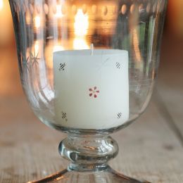 Hand-painted scented Pillar candle - Bees & Flowers 3"