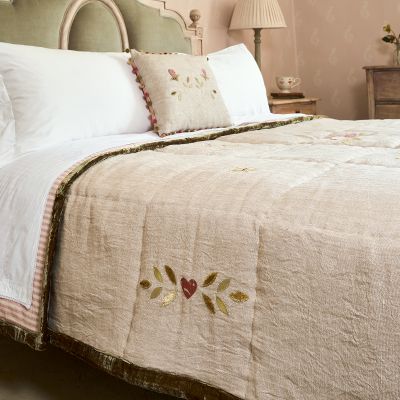 Rose Rustic Linen Quilt - King Size