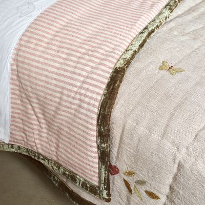 Rose Rustic Linen Quilt - King Size
