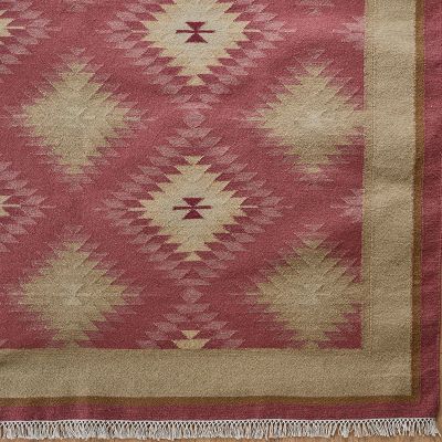 Sample - Hand-woven Wool Kilim - Red Shimla 3