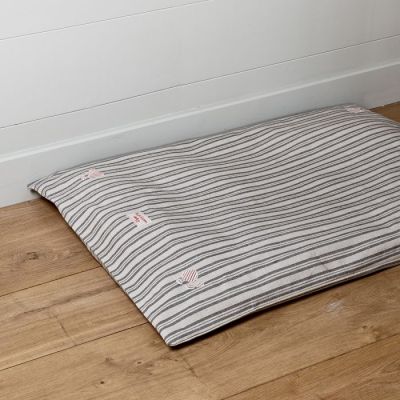 Dog Bed Mattress Cover Only - Charcoal Stripe 