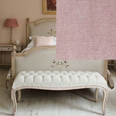 Ex-Display - Bed End Stool in Dusky Mauve Rustic Linen