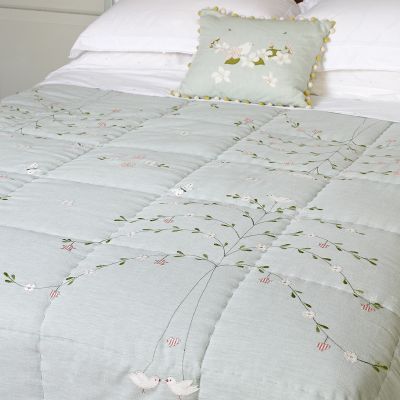 Duck Egg Butterfly Tree Cotton Quilt – Super King