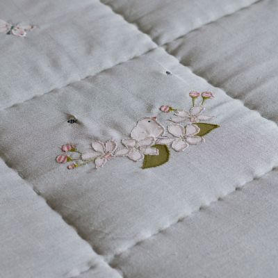 Duck Egg Apple Blossom Cotton Quilt - King Size
