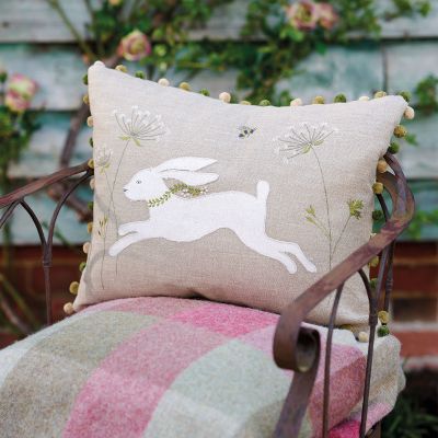 Applique White Hare Cushion