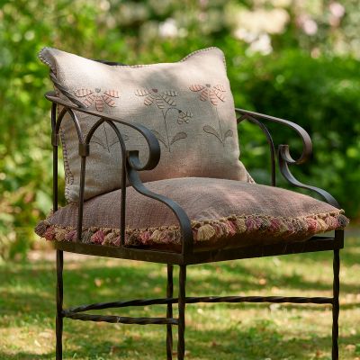 Appliqued Linen Echinacea Cushion