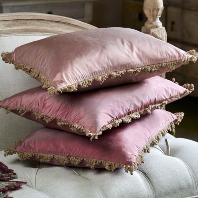 Deep Rose Silk Taffeta Cushion