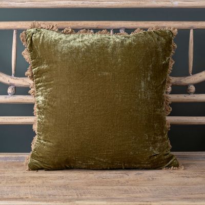 Seconds - Large Olive Velvet Cushion