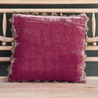 Large Raspberry Velvet Cushion
