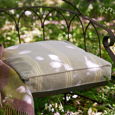 Large Green Gustavian Stripe Garden Cushion
