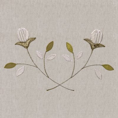 Embroidered Grey Rosebud
