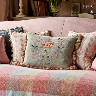 Seconds - Embroidered Coronation Cushion with Tassels