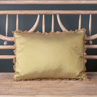 Silk Cushion - Green Gold