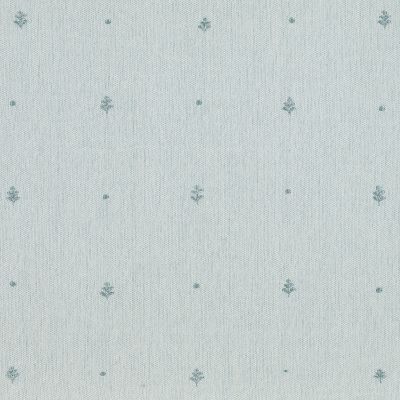 Duck Egg Embroidered Blue Leaf - 2.7m Panel - Seconds