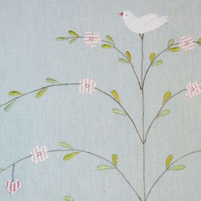 Duck Egg Butterfly Tree Embroidered 3m Panel – 125 - seconds
