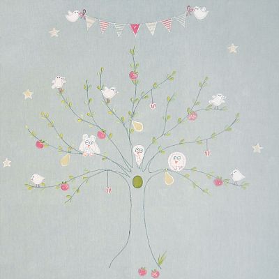 Bird Tree Embroidered Panel  – 136