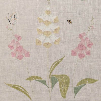 Pair of curtains Pale Pink Foxglove Linen 150cm (W) x 231cm (L)