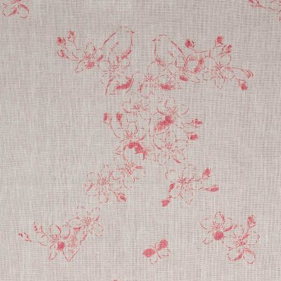Linen - Apple Blossom Raspberry Toile