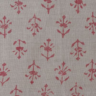 Small Non Returnable Sample of Indian Red Moonflower Linen