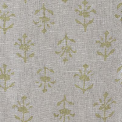 Large Returnable Sample of Summer Green Moonflower Printed Linen