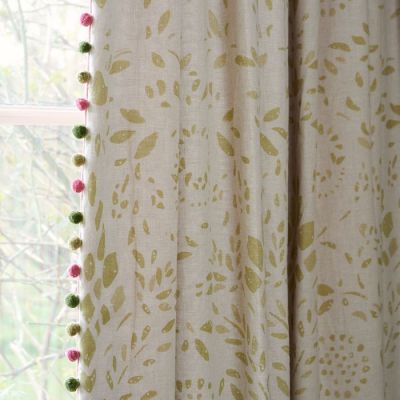Single Curtain in Summer Green Maja Linen 160cm (W) x 270cm (L)
