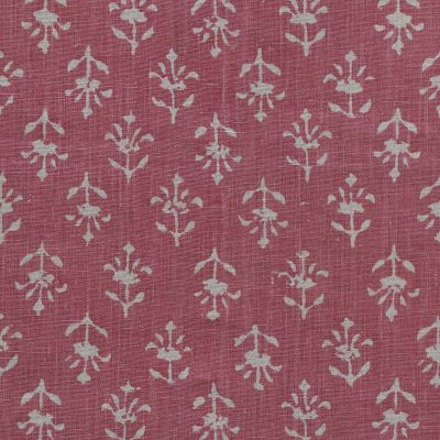 Large Returnable Sample of Indian Red Reverse Small Moonflower Printed Linen