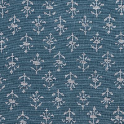 Large Sample of Marine Blue Reverse Small Moonflower Printed Cotton