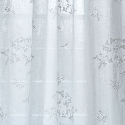 White Hydrangea Embroidered Linen Voile – 420