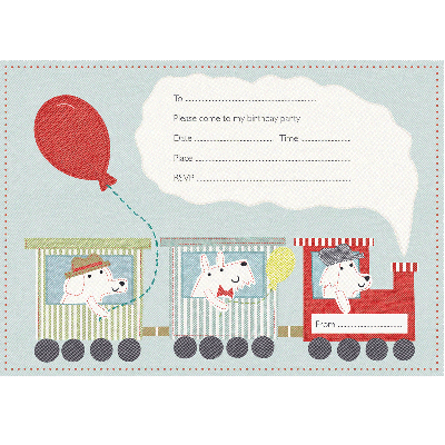 Train Party Invitations (Pack of 6)