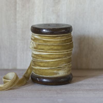 Olive Velvet Ribbon - 5m Reel