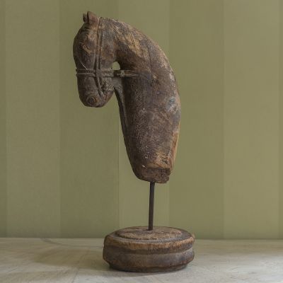 Hand-carved Horses Head on base